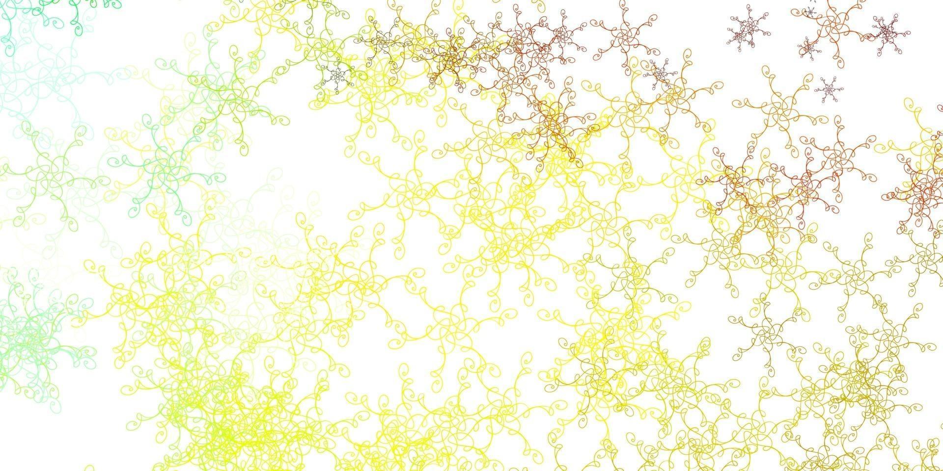 Light Green, Yellow vector background with bent lines.