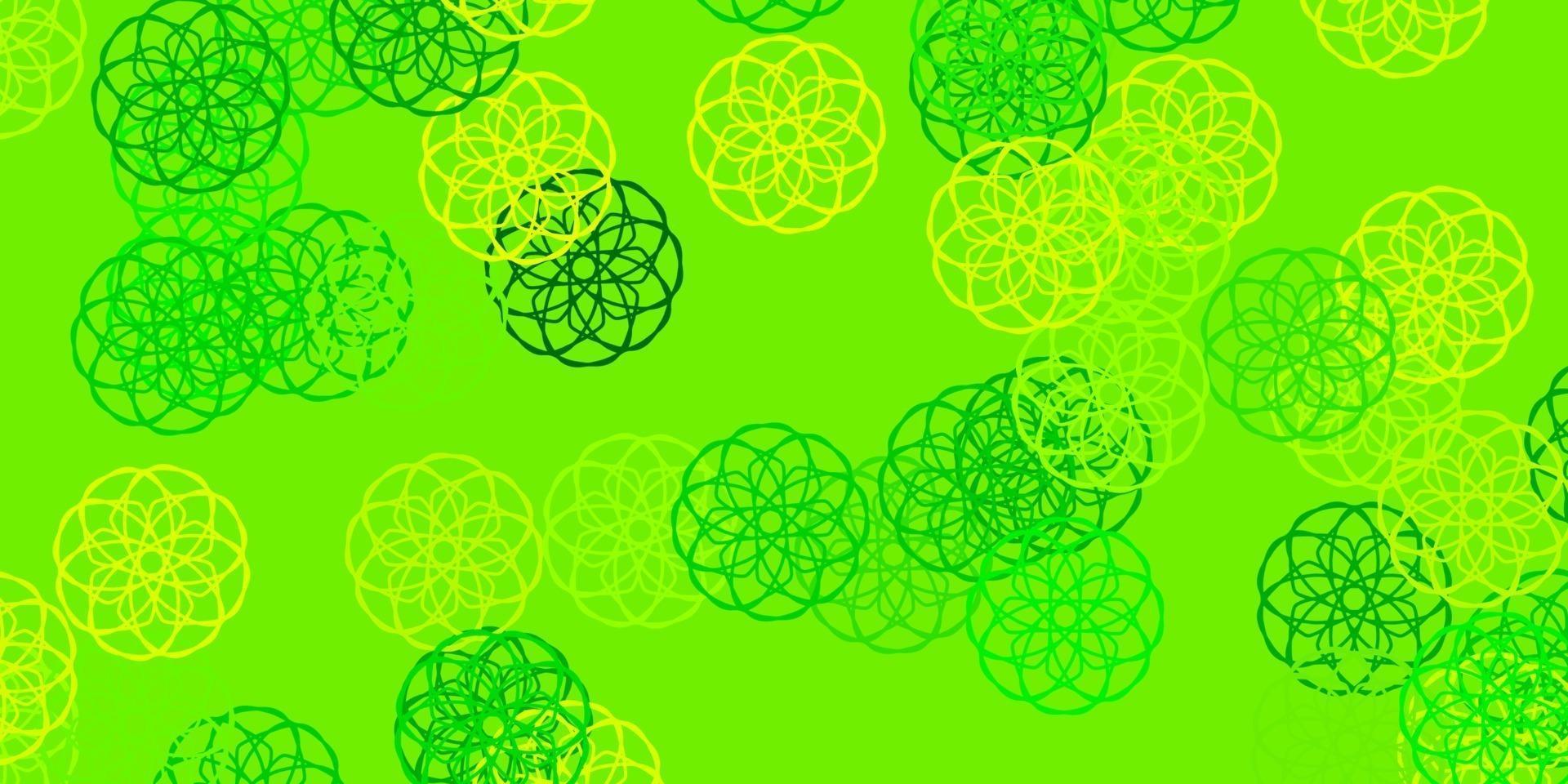 Light Green, Yellow vector texture with memphis shapes.