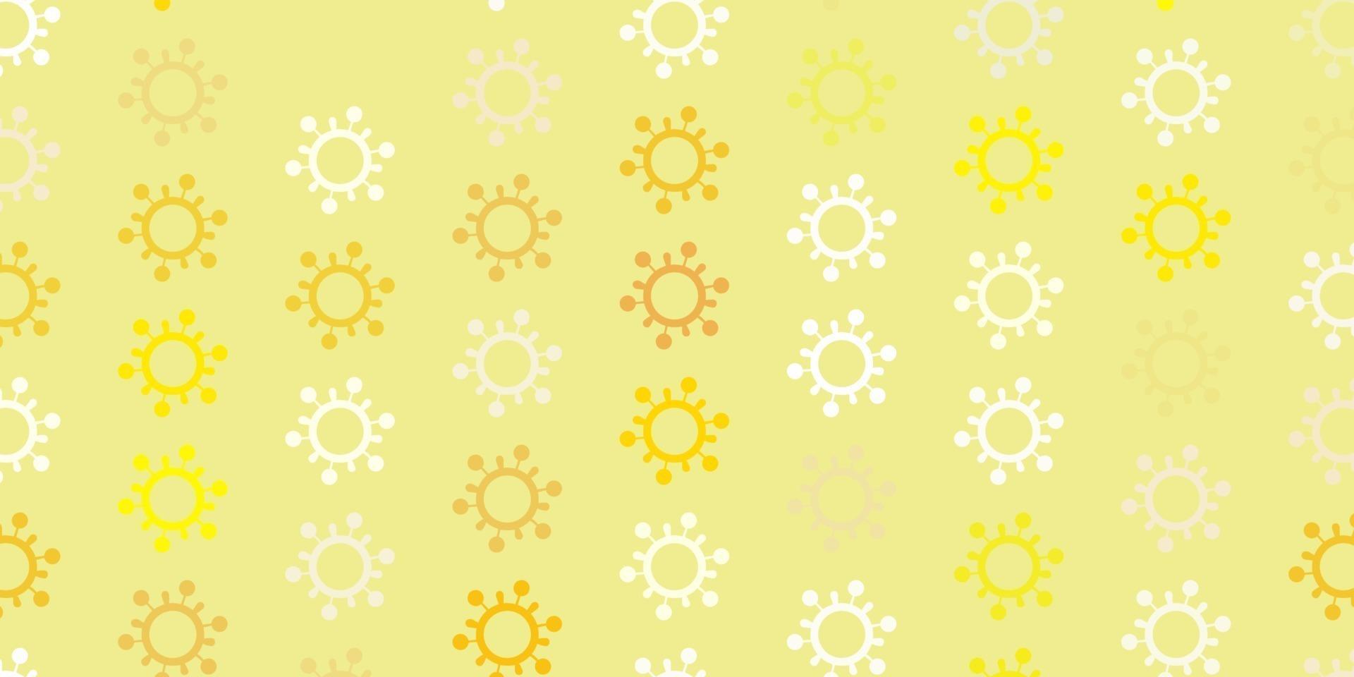 Light Orange vector pattern with coronavirus elements.
