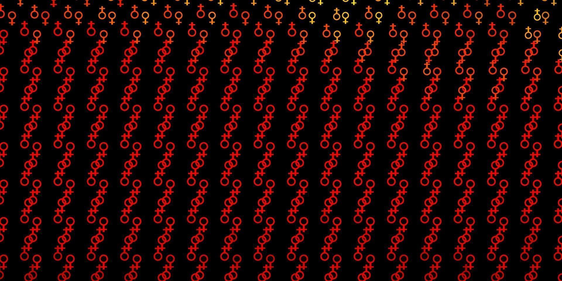 Dark Orange vector background with occult symbols.