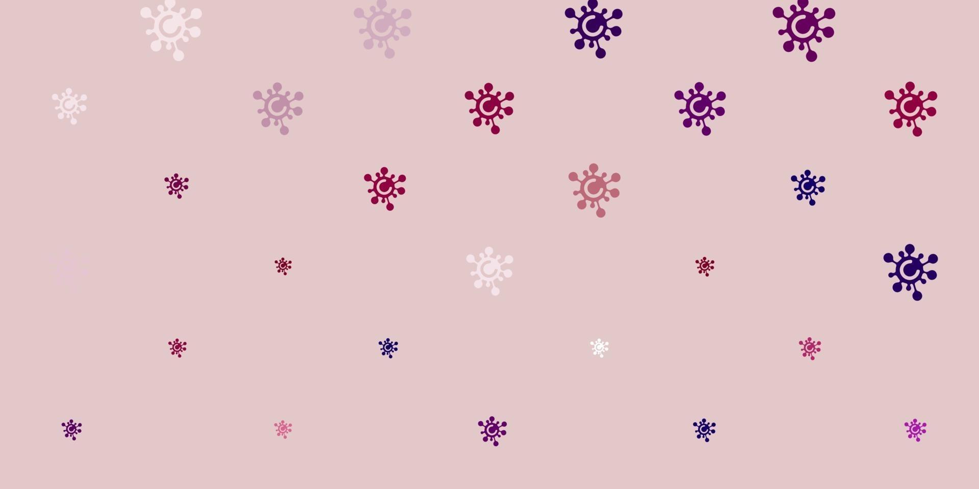 textura de vector rosa claro con símbolos de enfermedades.