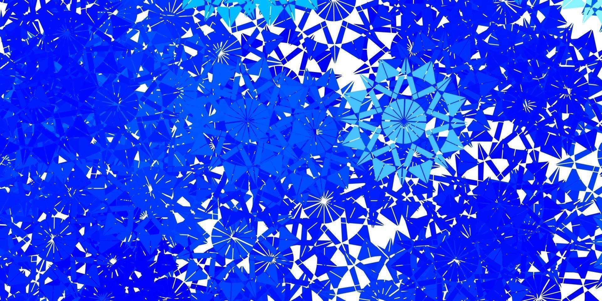 Light BLUE vector texture with bright snowflakes.