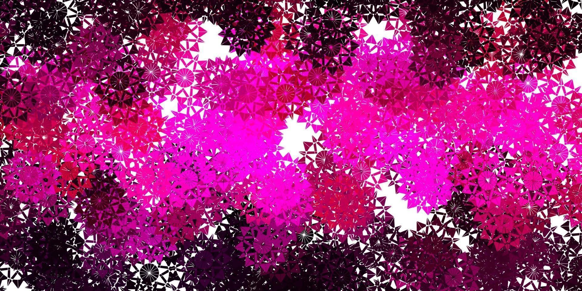 Light Pink vector pattern with colored snowflakes.