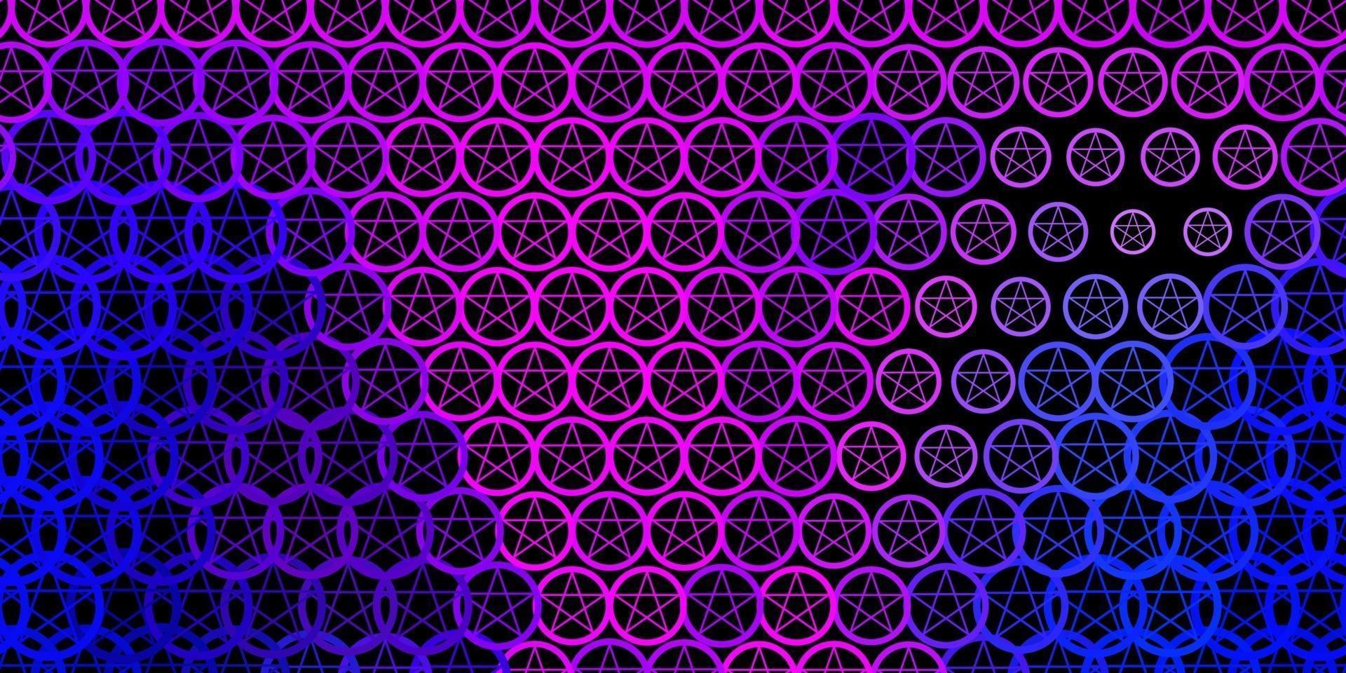 patrón de vector de color rosa oscuro, azul con elementos mágicos.