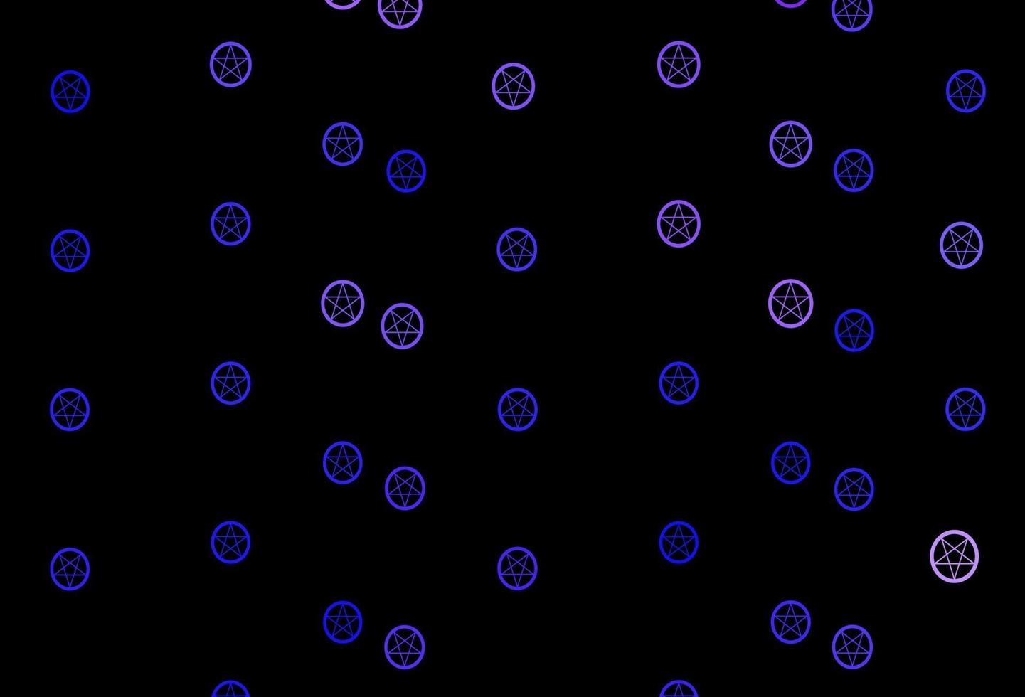 Dark Purple vector background with occult symbols.