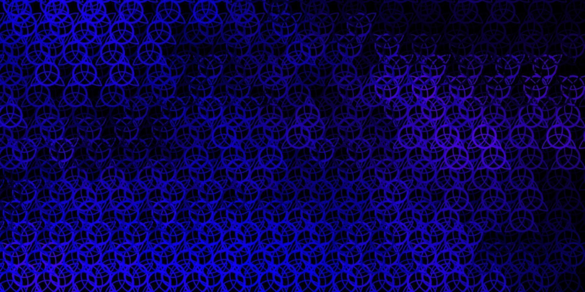 Dark Purple vector background with occult symbols.