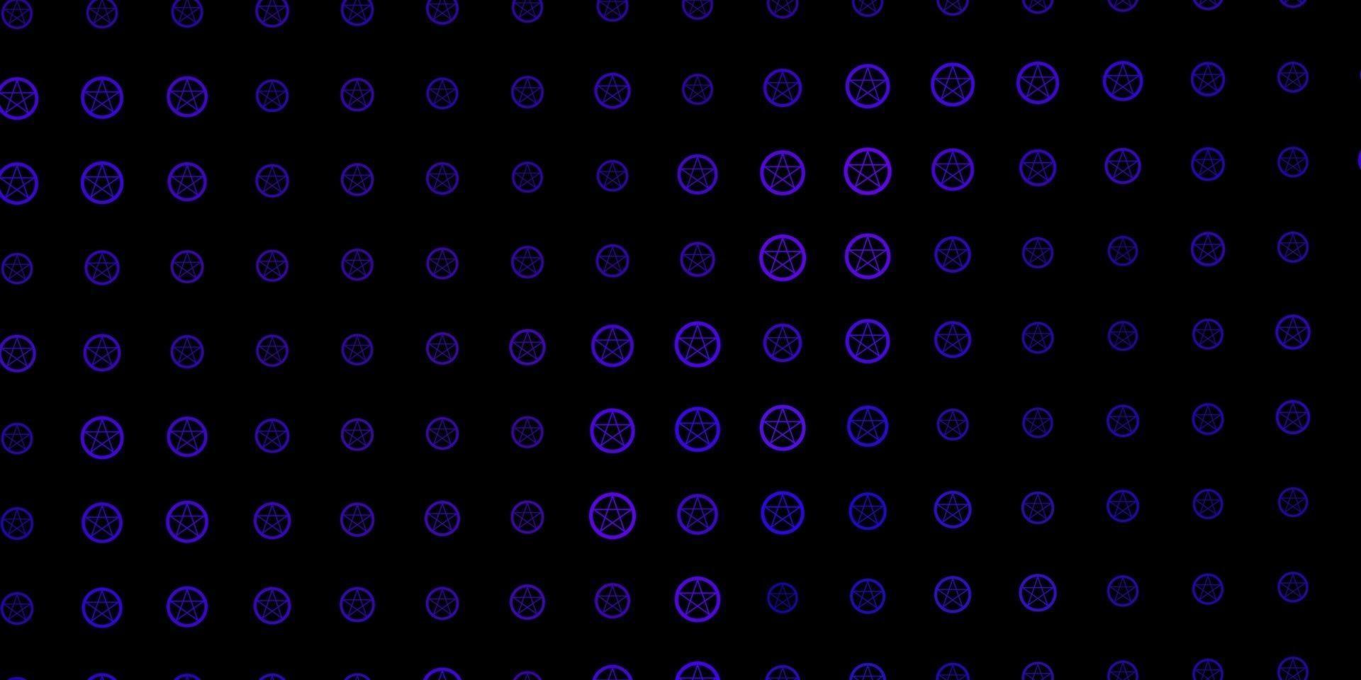 Dark Purple vector template with esoteric signs.