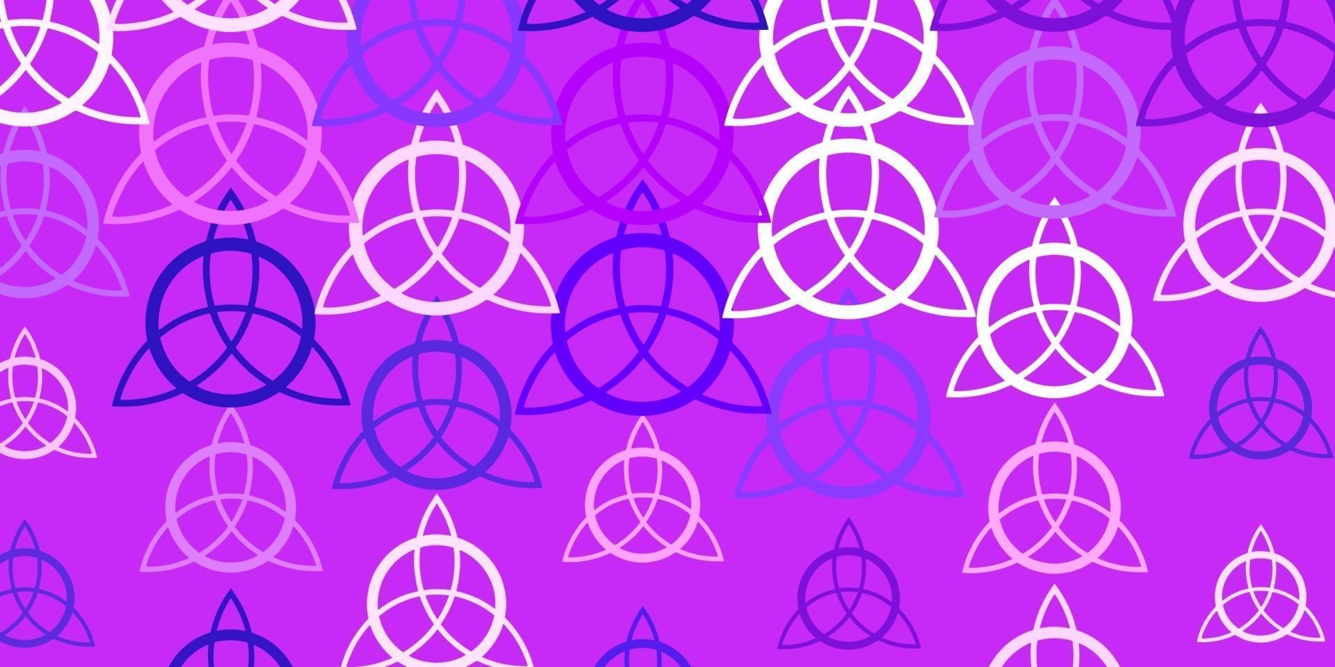 Light Purple, Pink vector template with esoteric signs.