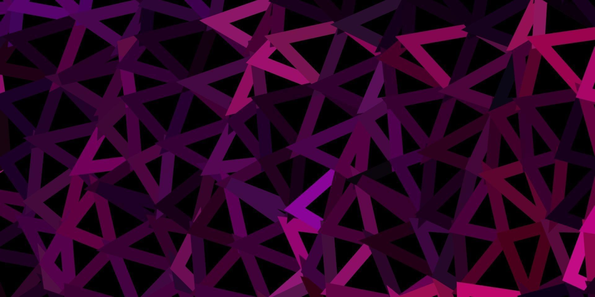 Dark purple, pink vector polygonal pattern.