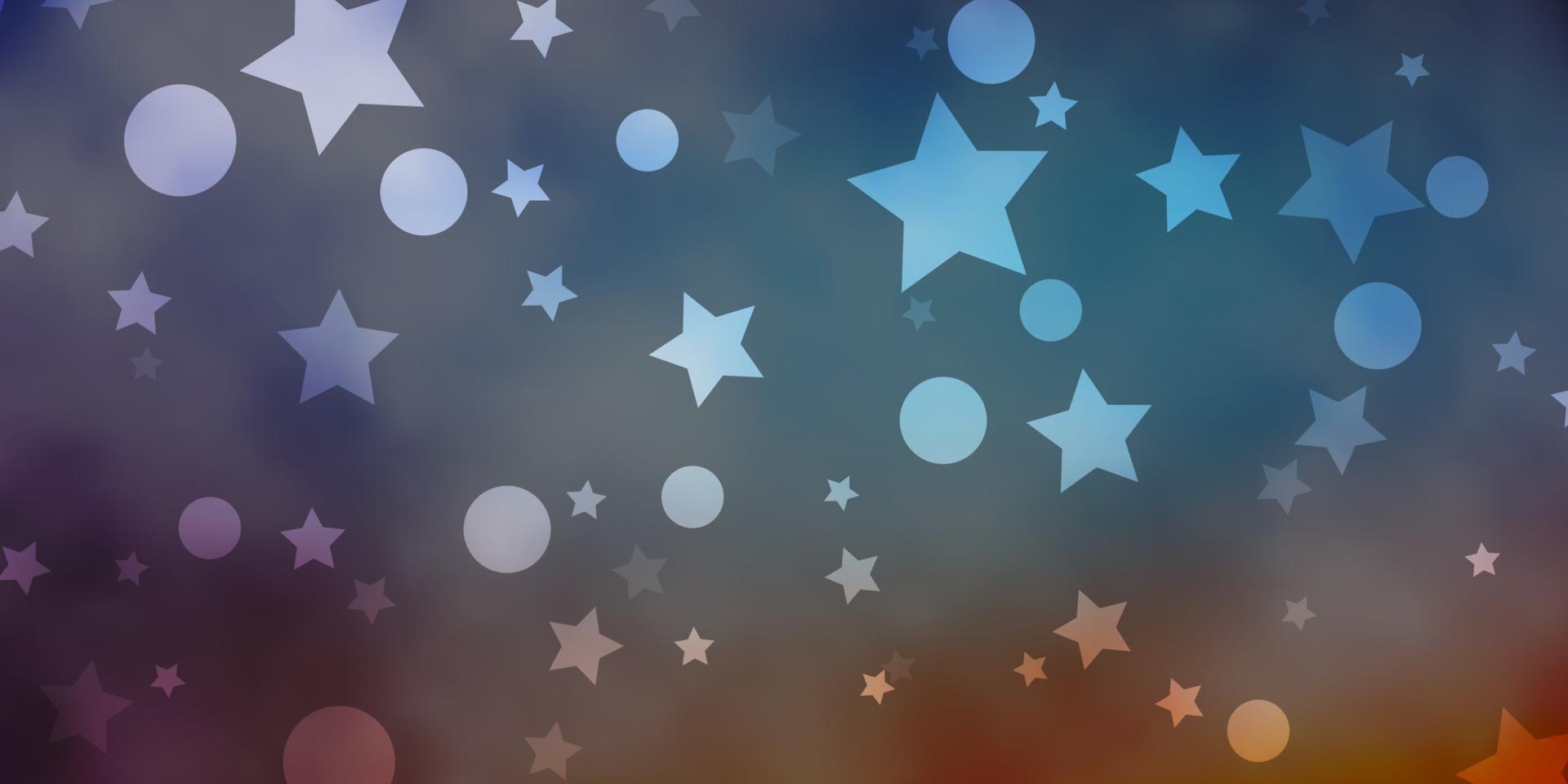 textura de vector azul claro, rojo con círculos, estrellas.