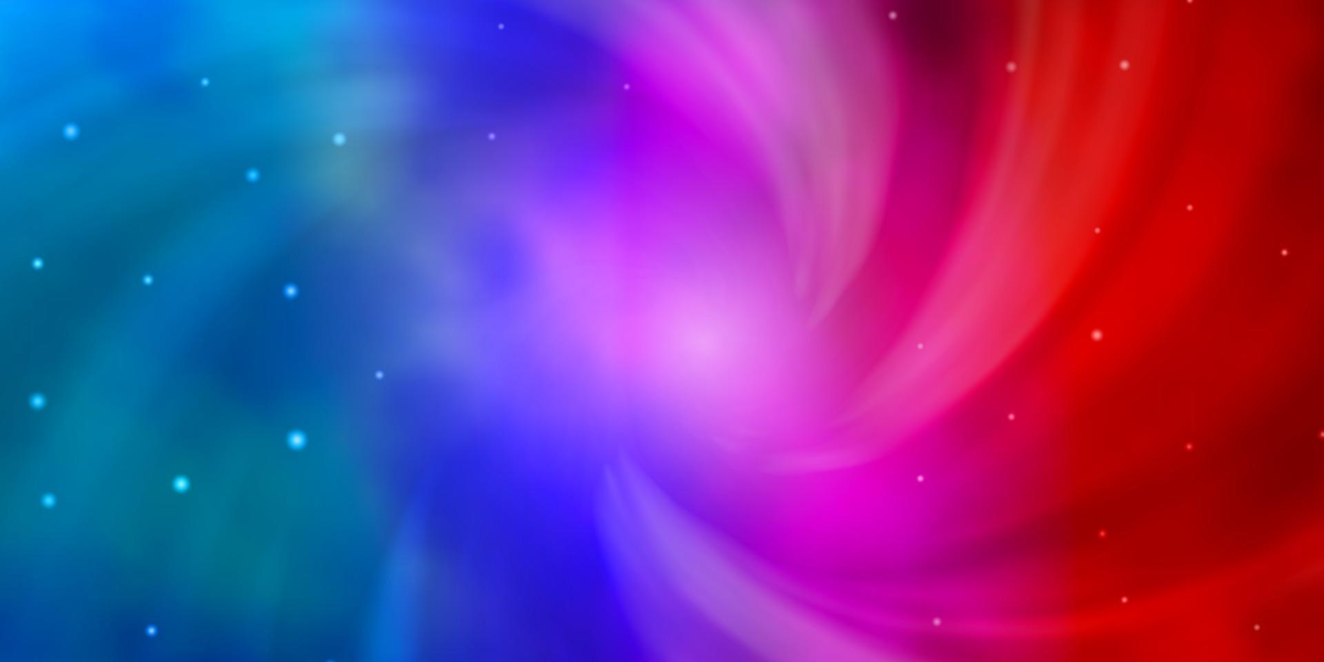 Light Blue, Red vector background with colorful stars.