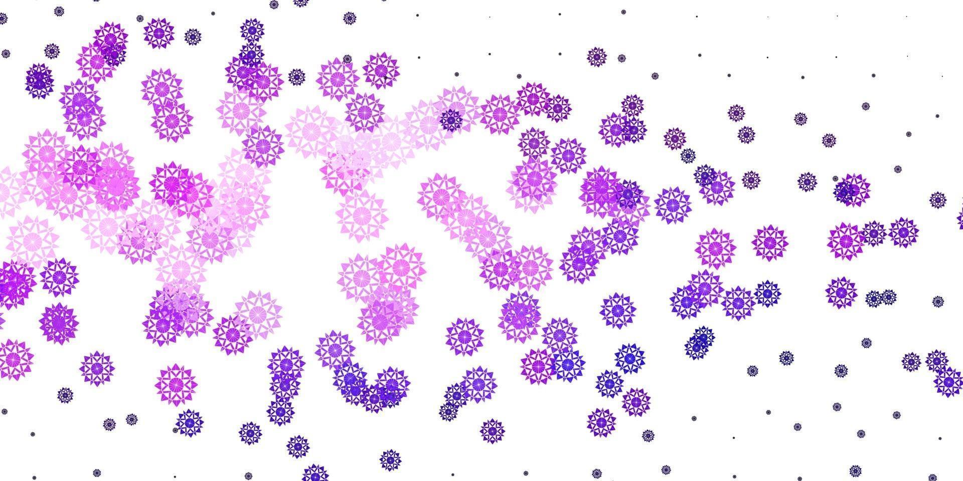 Light Purple, Pink vector layout with beautiful snowflakes.