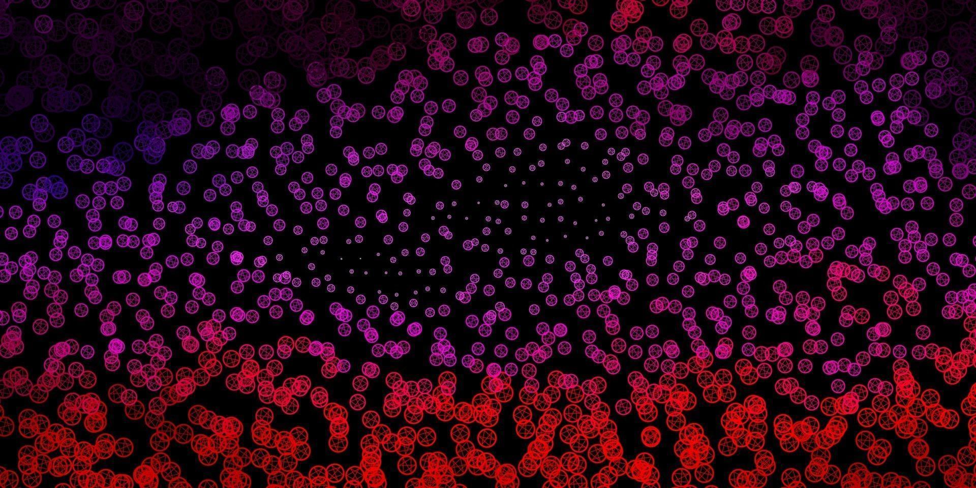 Dark Purple, Pink vector background with occult symbols.