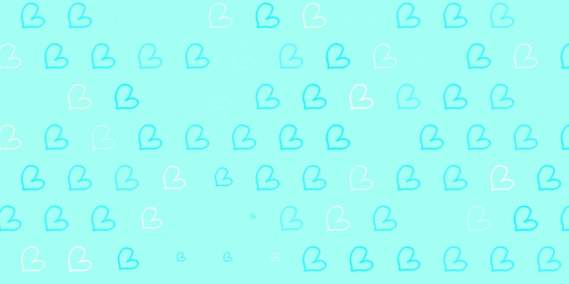 Light Blue, Green vector background with hearts.