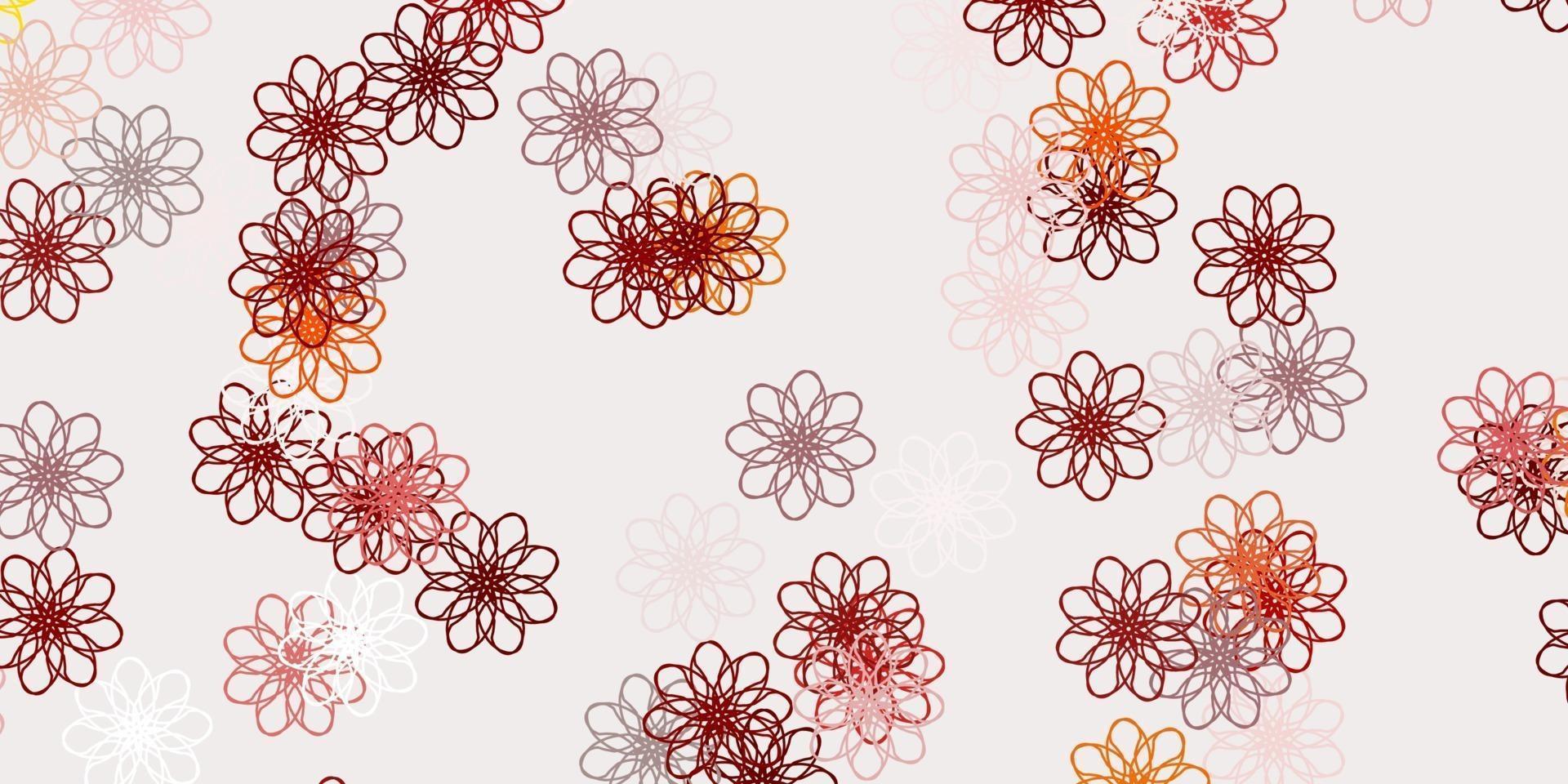 Light Red, Yellow vector natural layout with flowers.