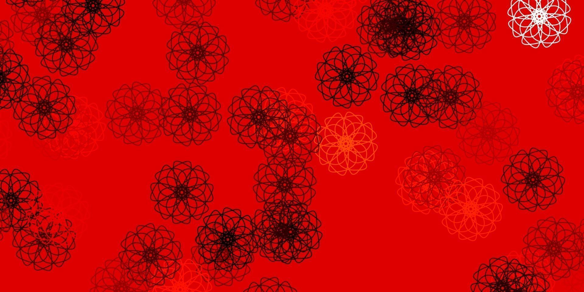 ilustraciones naturales del vector rojo claro, amarillo con flores.