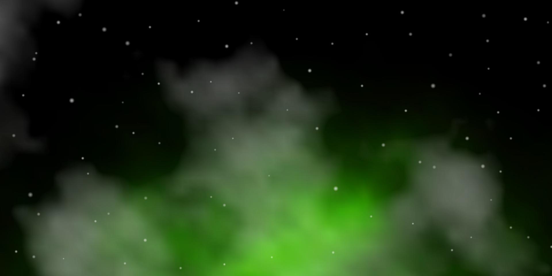Dark Green vector layout with bright stars.