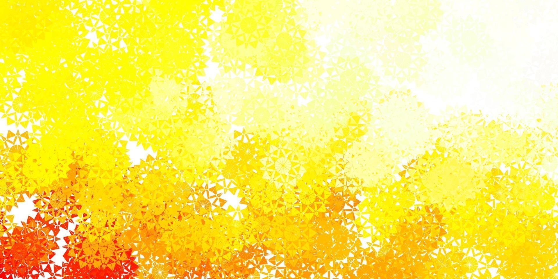 Light Red, Yellow vector pattern with colored snowflakes.