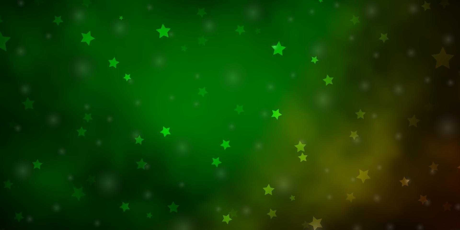 Diseño vectorial verde oscuro con estrellas brillantes. vector