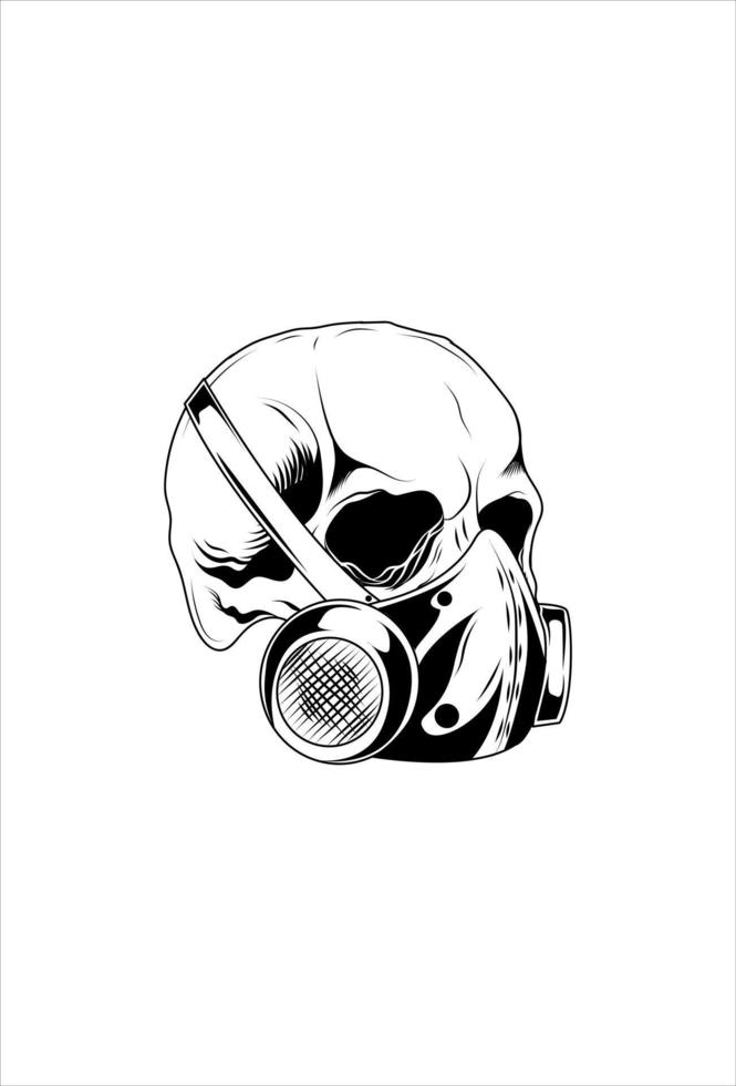 Skull with smoke vector illustration