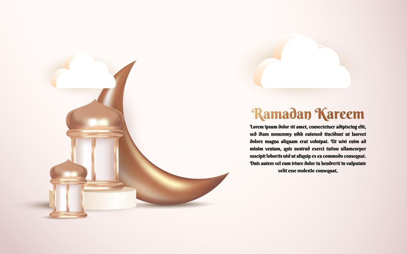 ramadán kareem linterna luna vector