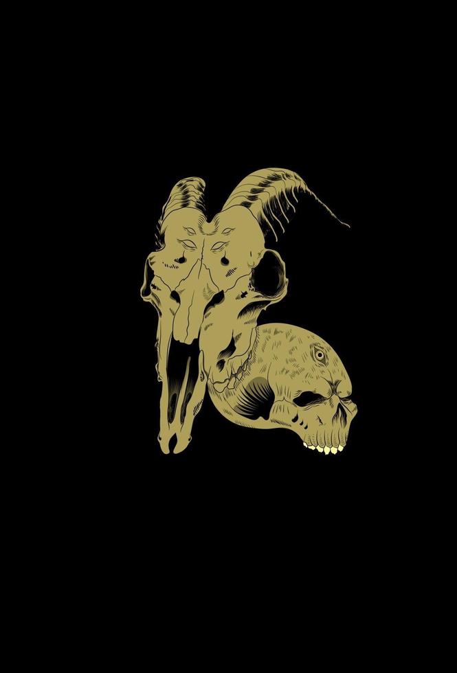 skull goat vector illustration
