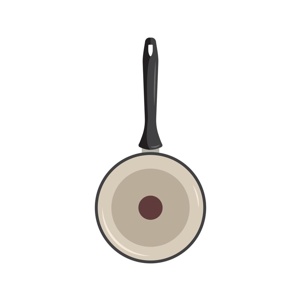 Frying pan icon top and side view. Dishes for cooking, frying food. Kitchen utensils and item vector