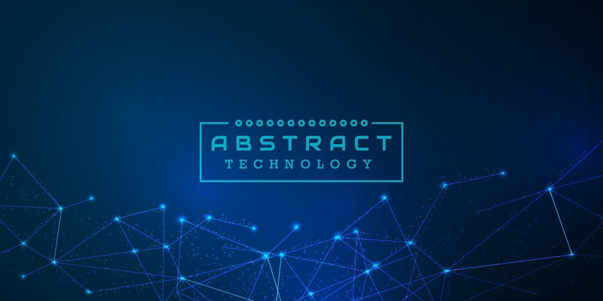 Abstract futuristic - Molecules technology with polygonal shapes on dark blue background. Illustration Vector design digital technology concept.