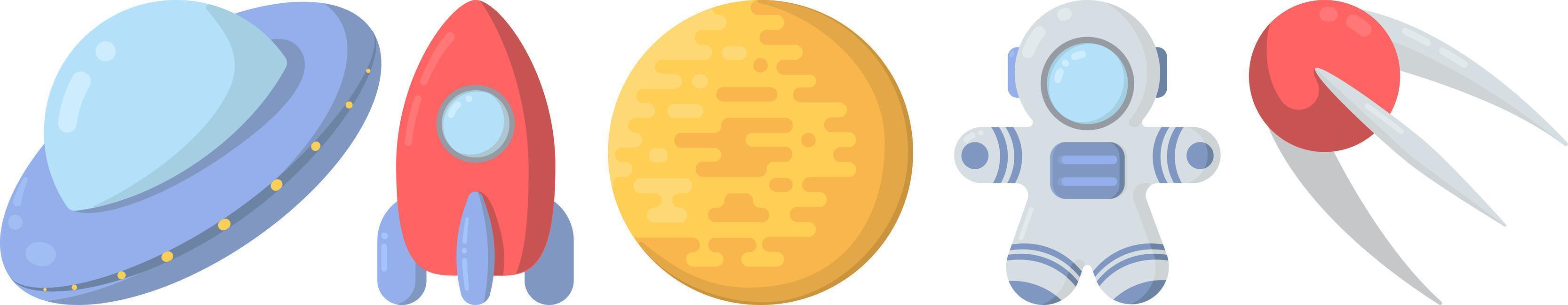 Cute flat style cosmo set vector