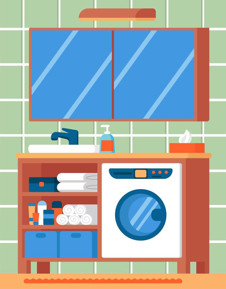 concepto de diseño de interiores de baño, ilustración vectorial vector