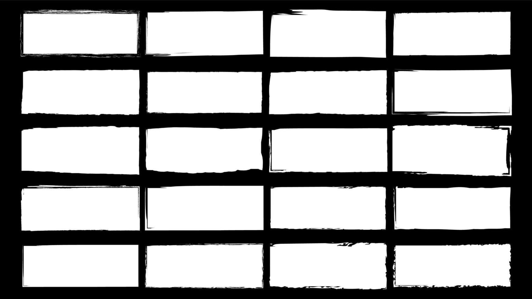 Dirty frames grunge. Ink brush strokes. distress textures of a square vector