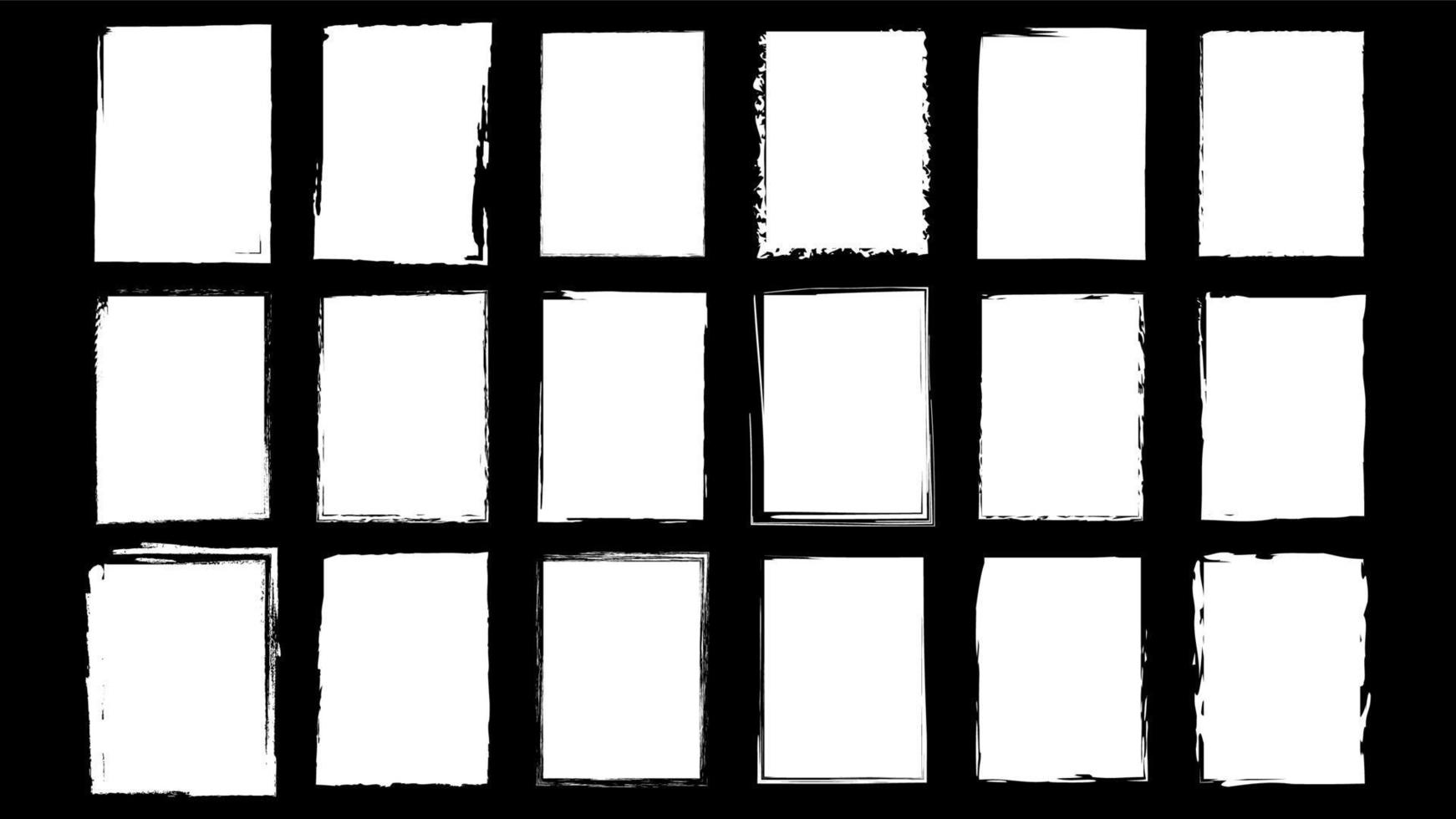 Dirty frames grunge. Ink brush strokes. distress textures of a square vector