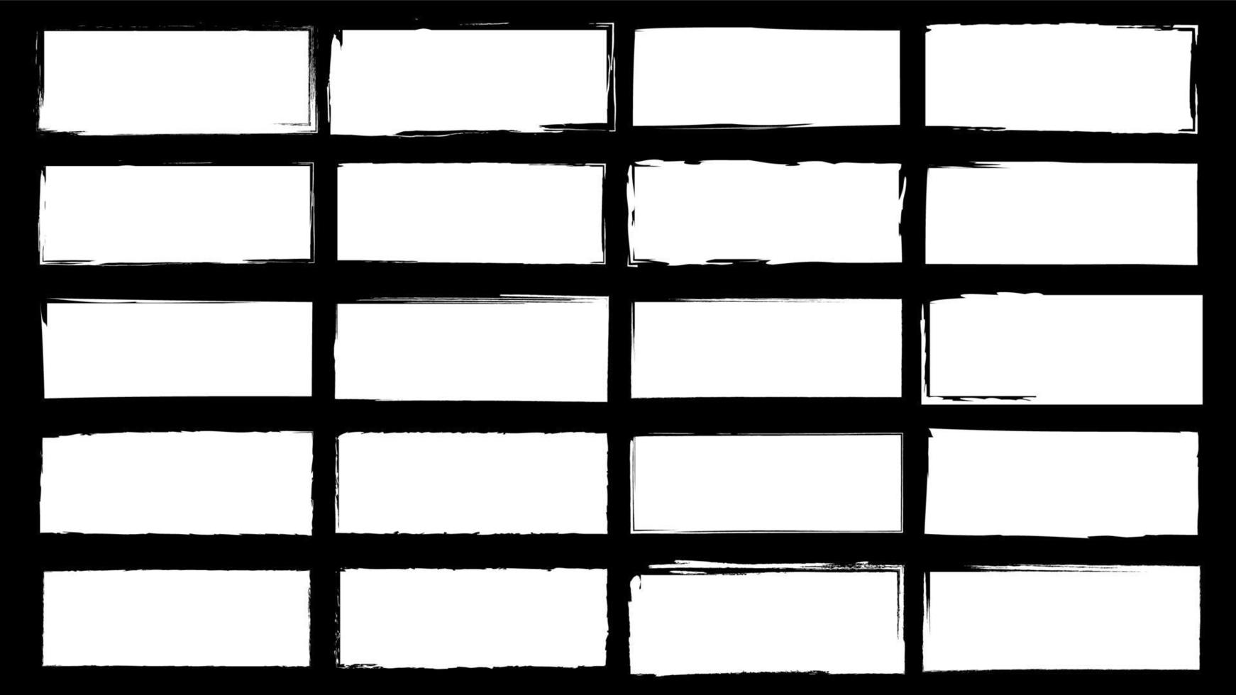 Dirty frames grunge. Ink brush strokes. distress textures of a square vector