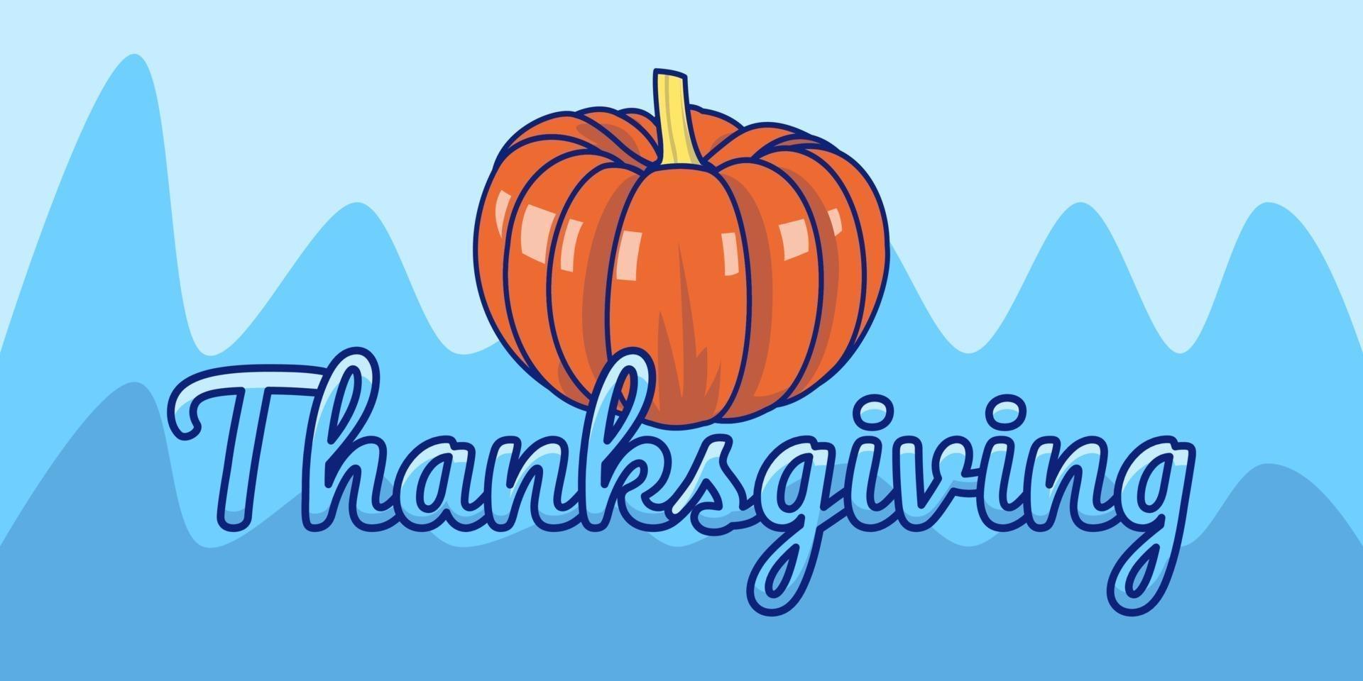 Thanksgiving pumpkin vector illustration.