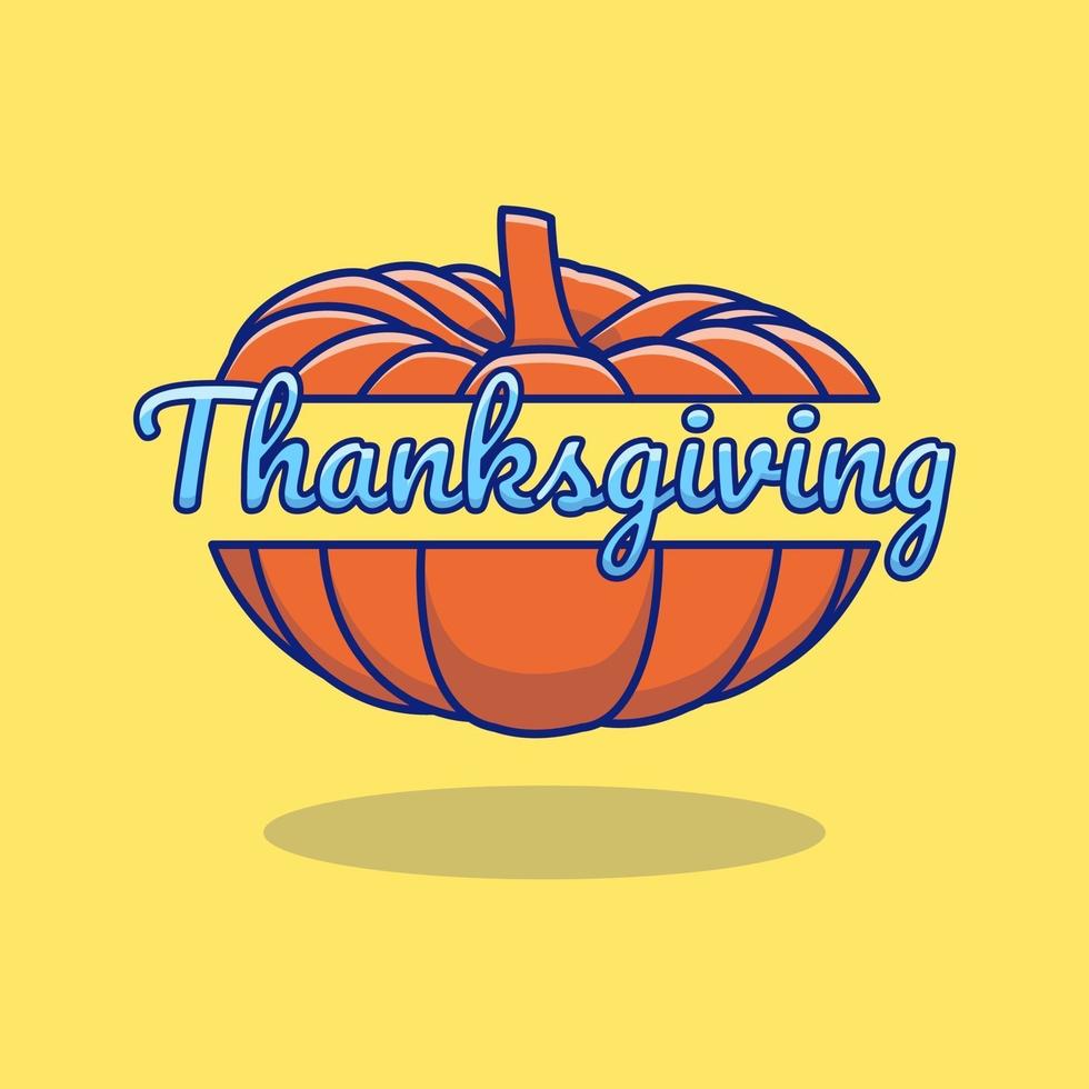 Cartoon pumpkin illustration on thanksgiving theme vector