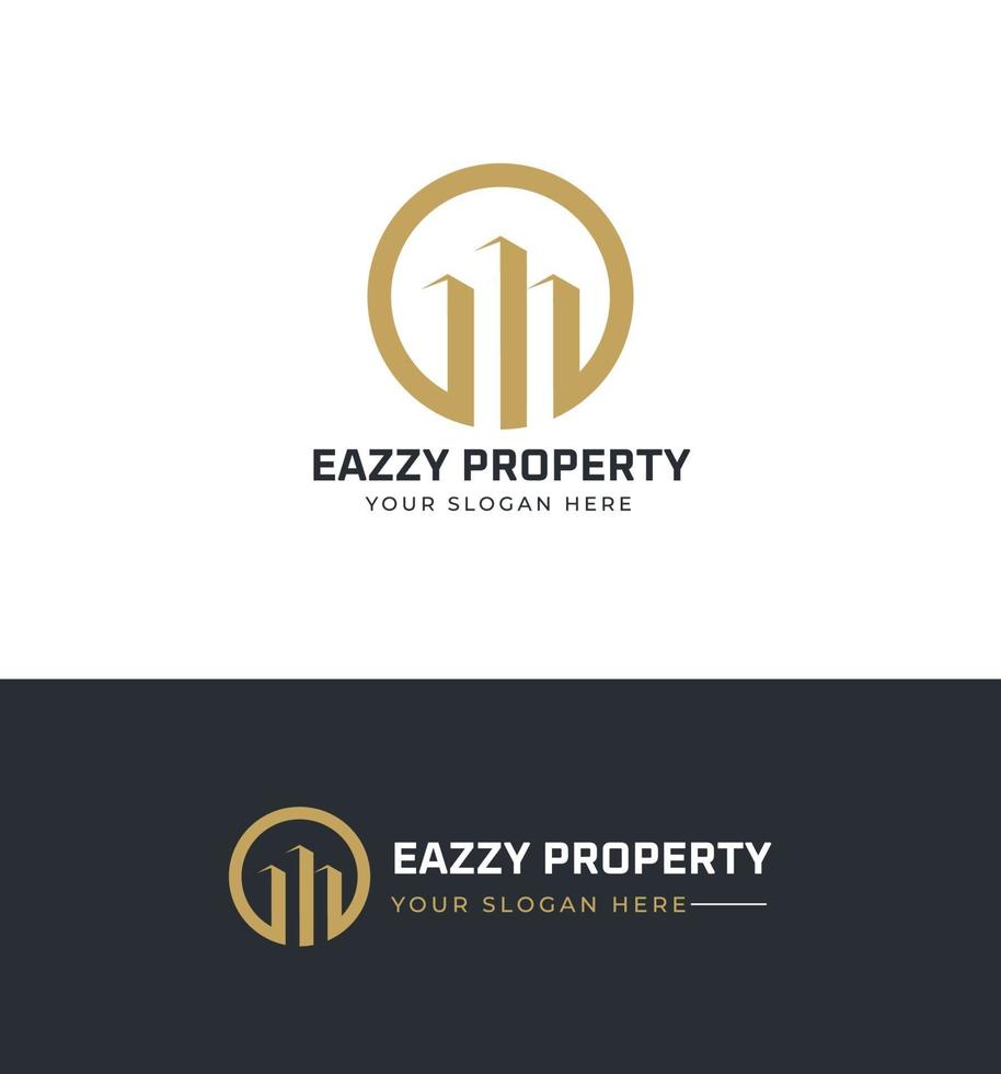 Abstract circle Real estate logo design vector