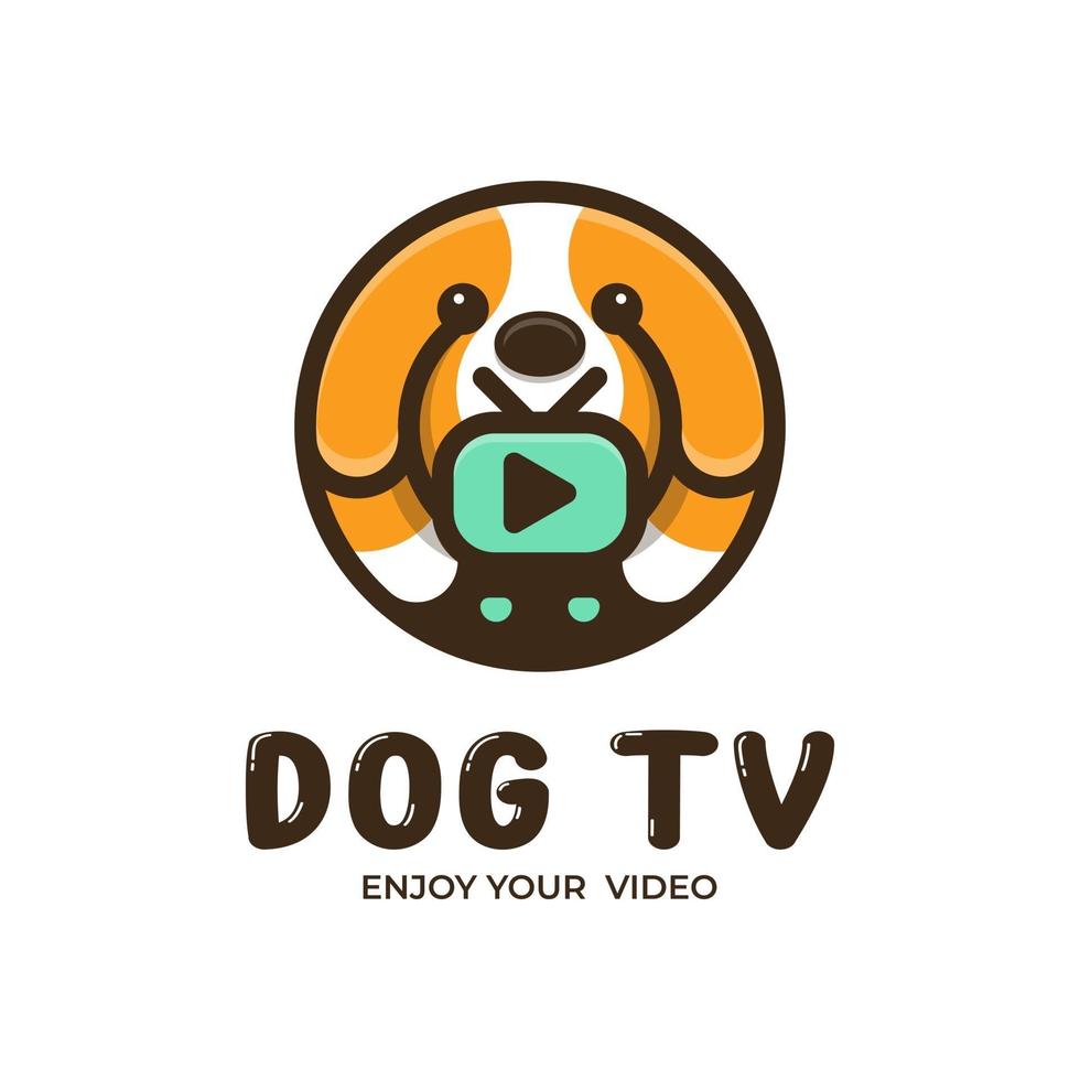 lindo perro tv logo vector