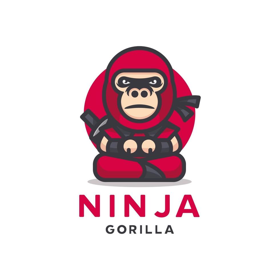 CUTE NINJA GORILLA vector