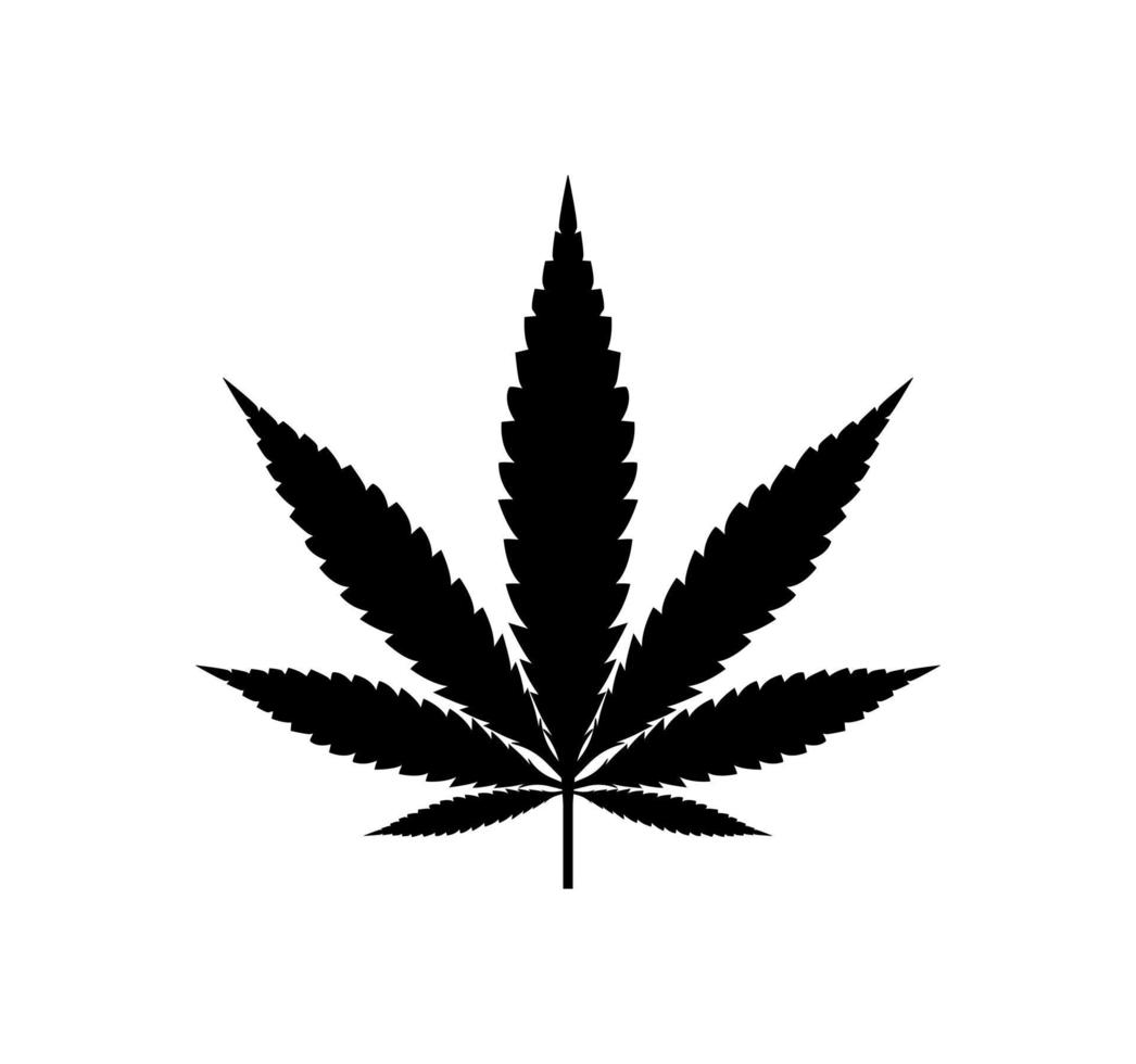 Cannabis leaf silhouette illustration vector image