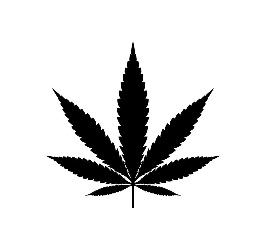 Cannabis leaf silhouette illustration vector image