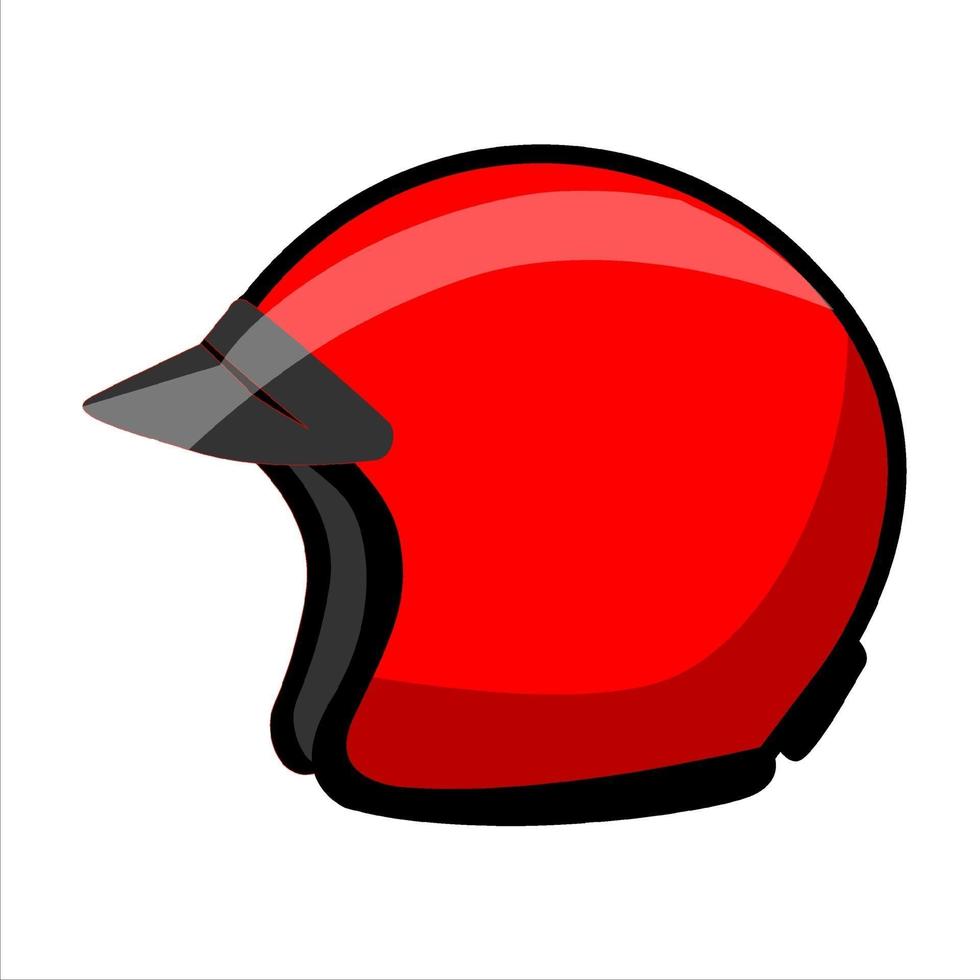 imagen vectorial de ilustración de casco retro en color rojo vector