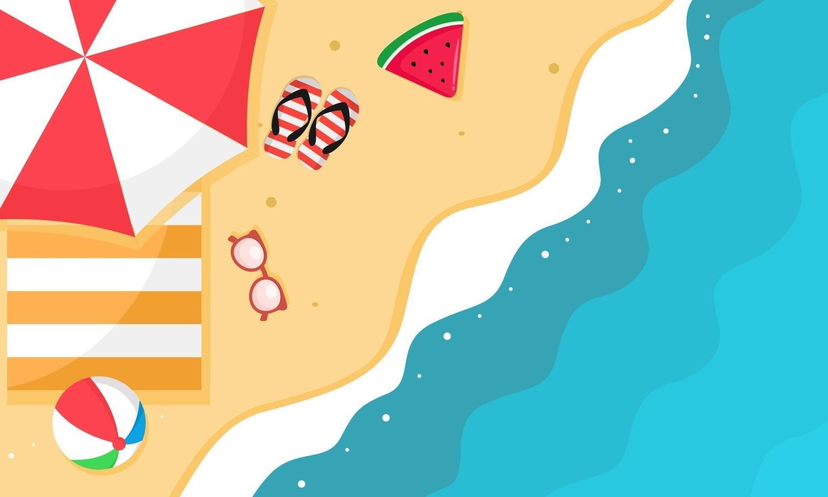 Top view summer beach background vector