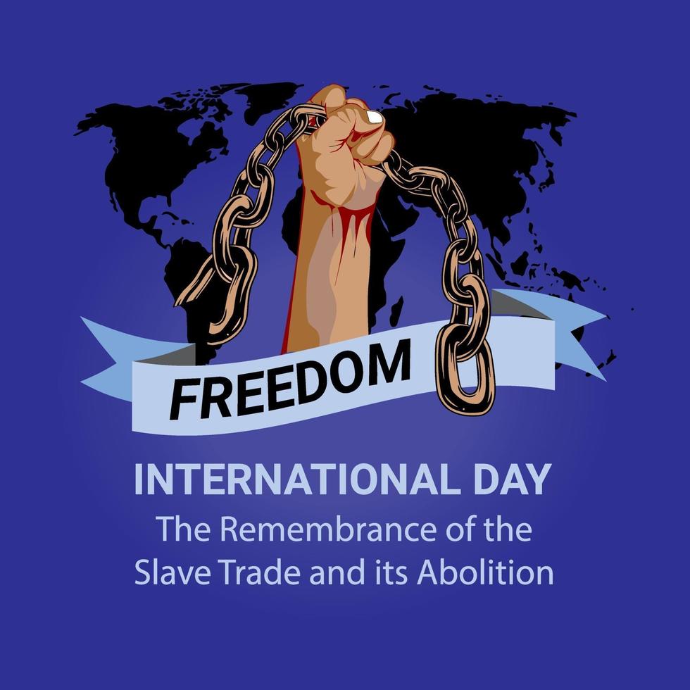 International day of the remembrance of the slave and its abolition vector illustration