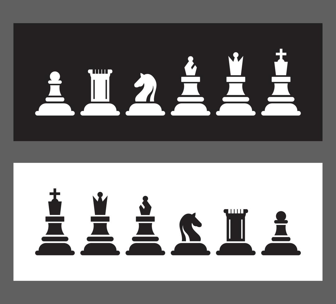 Vector Image, black and white chess pawn