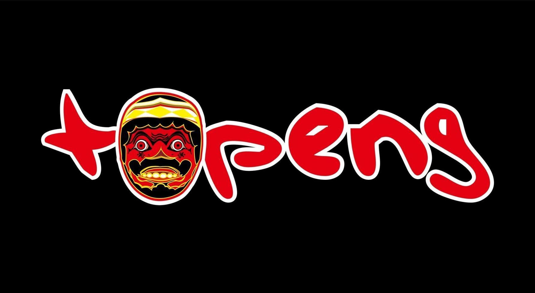 Vector image of writing mask topeng illustration