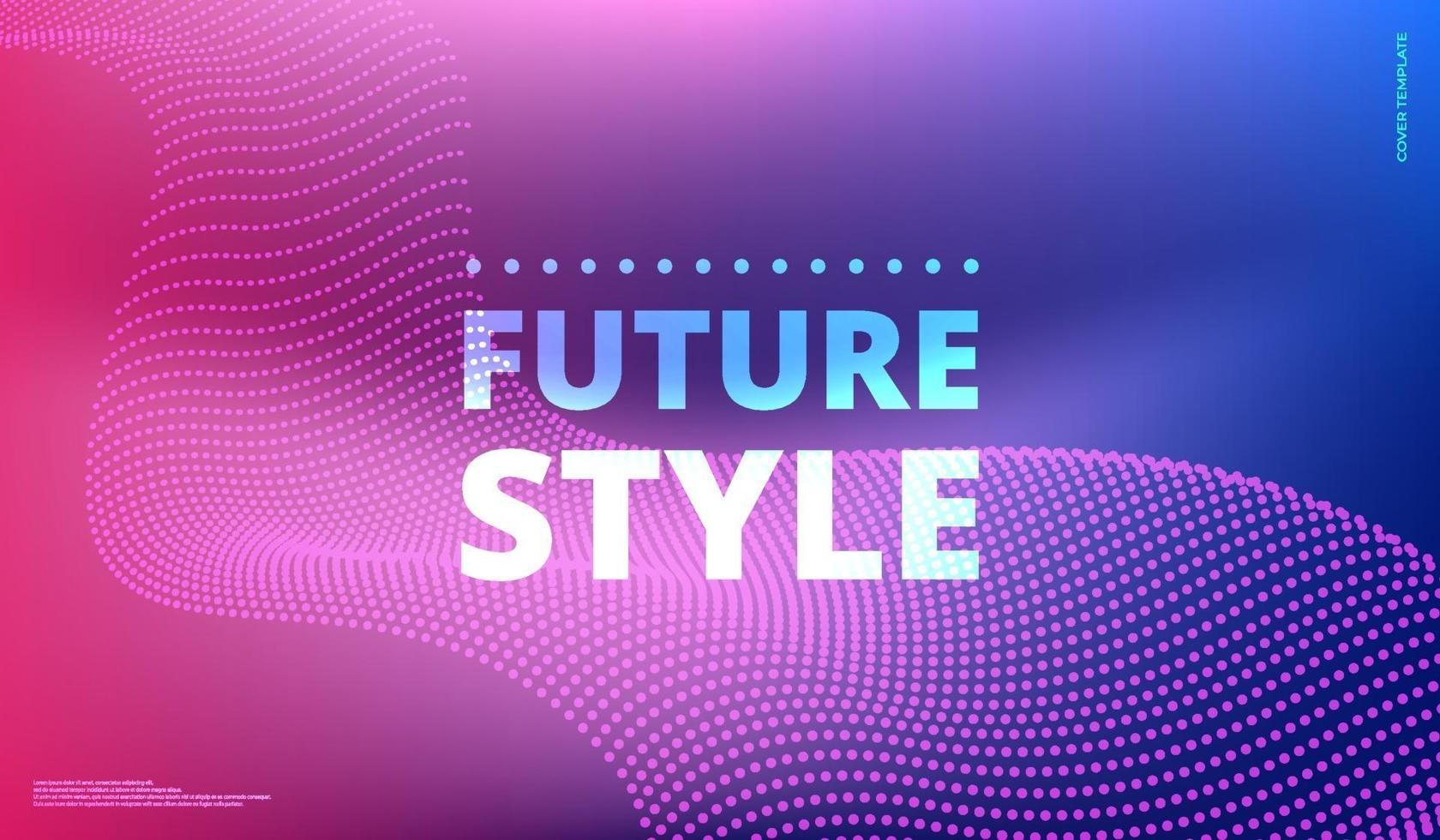 Hi-tech concept, Smooth smoke particle wave, big data techno background with glowing dots vector