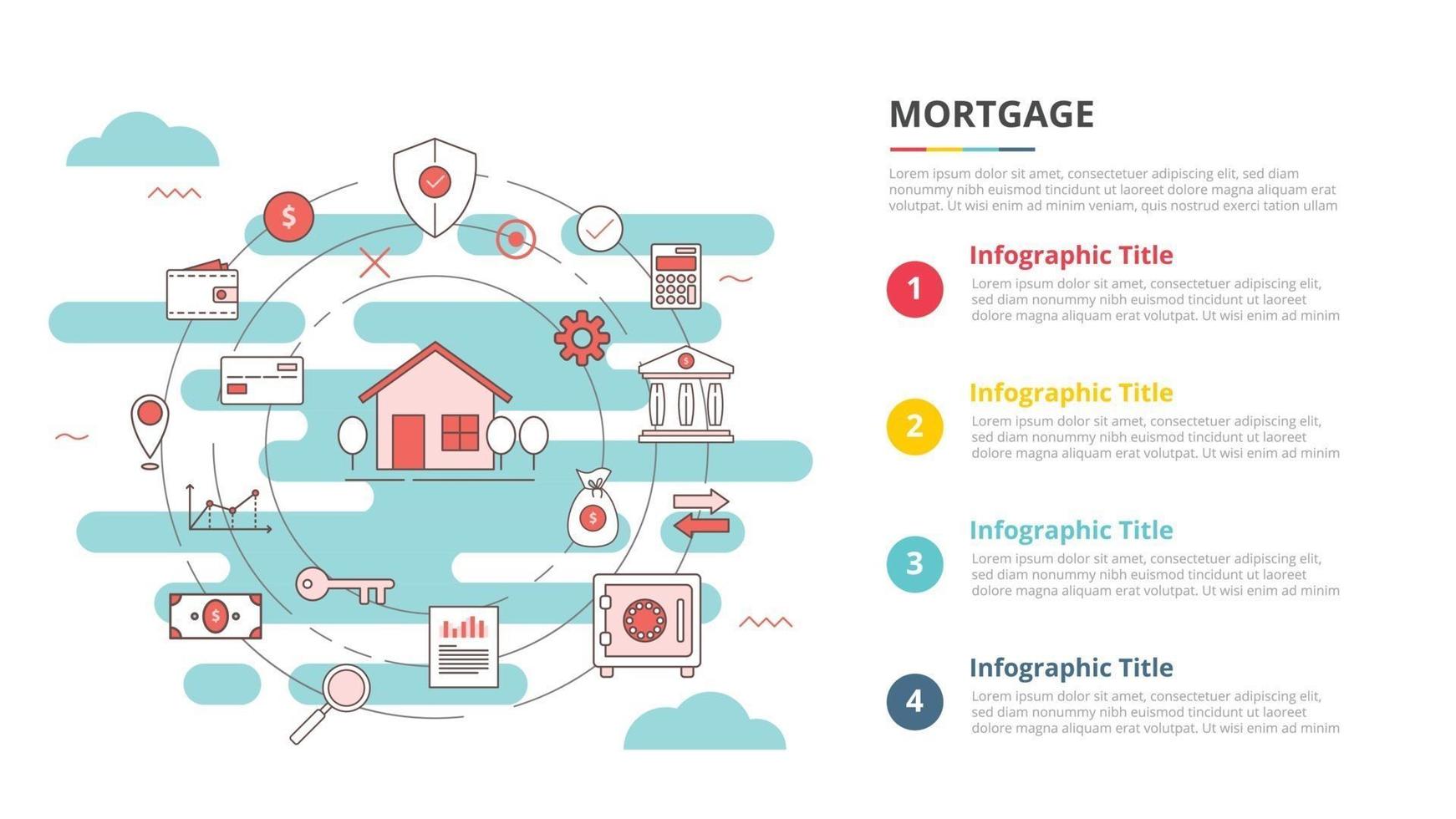 mortgage concept for infographic template banner with four point list information vector