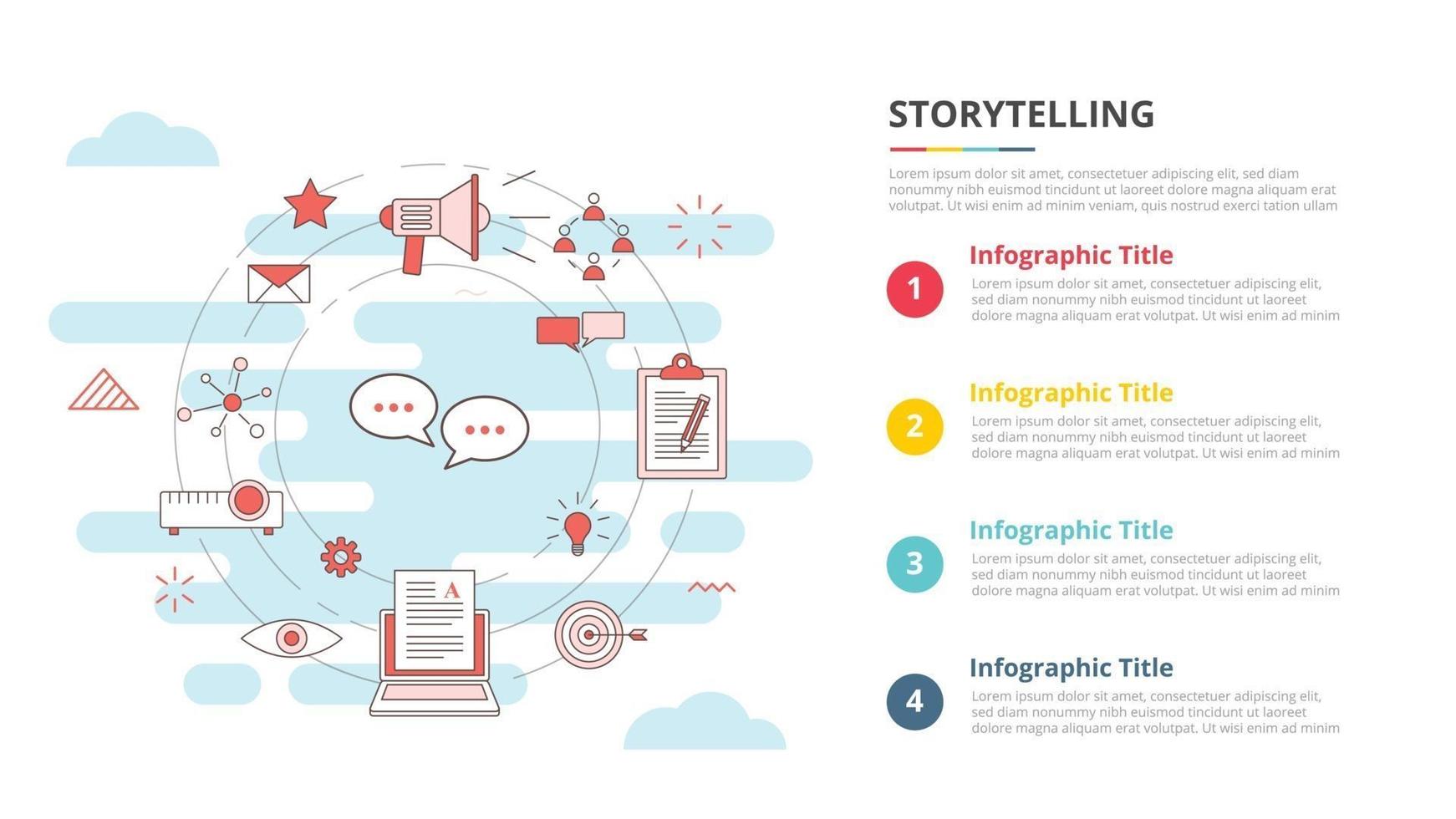 storytelling concept for infographic template banner with four point list information vector