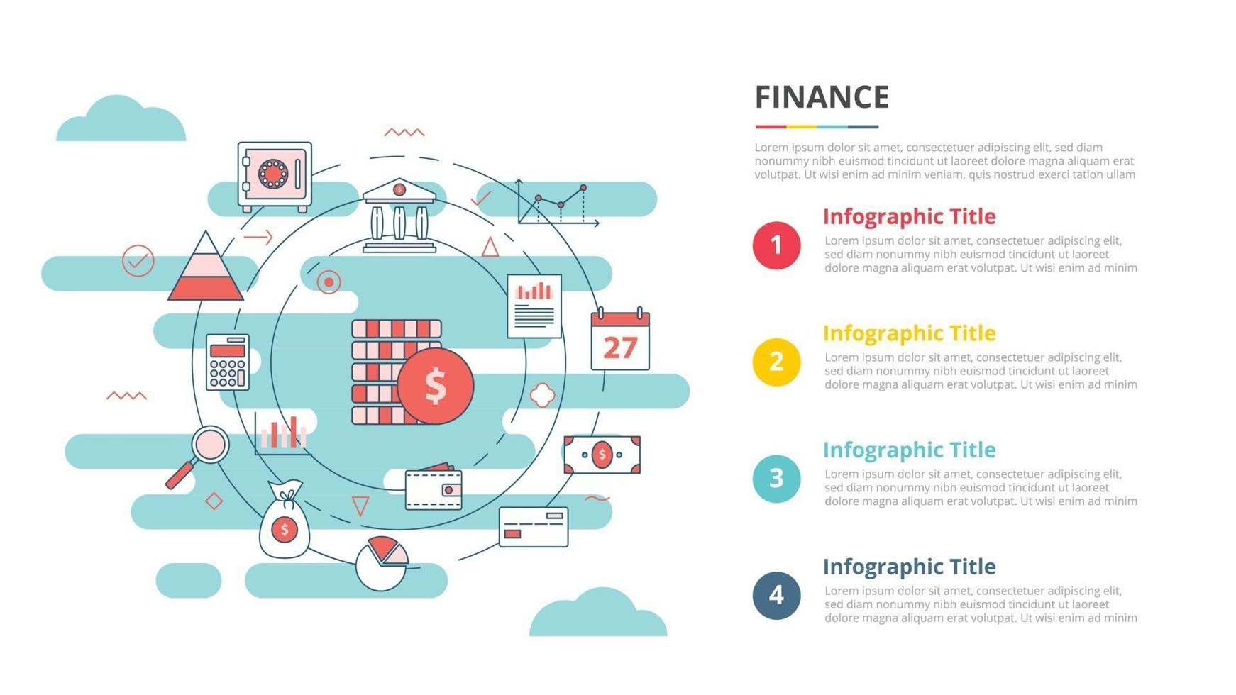 finance or financial concept for infographic template banner with four point list information vector