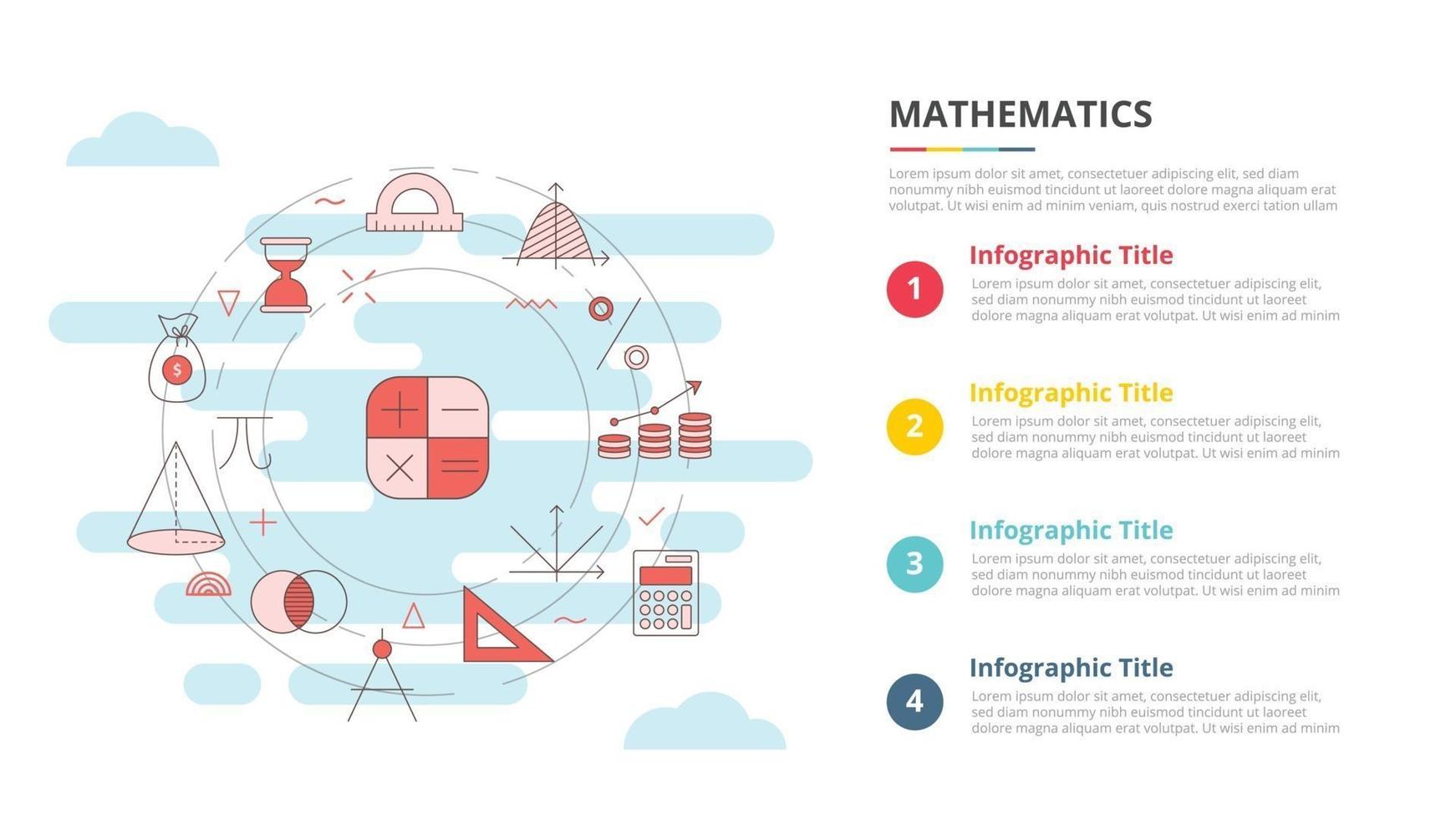 mathematics concept for infographic template banner with four point list information vector